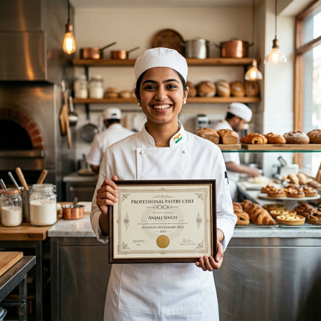 Professional baker with certification