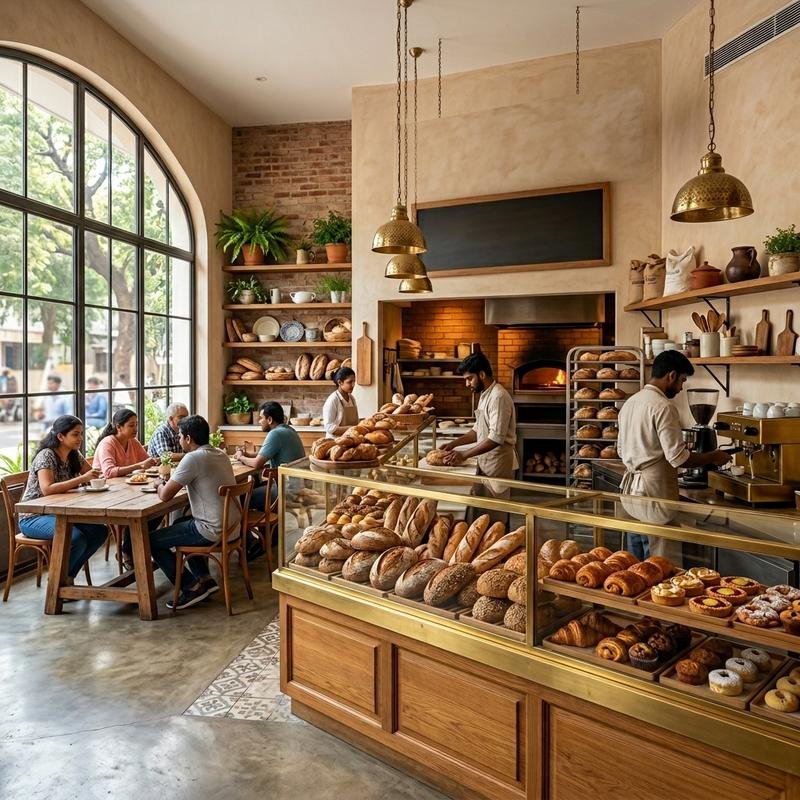 Professional eggless pastry products including cakes, tarts and croissants at Truffle Nation Delhi