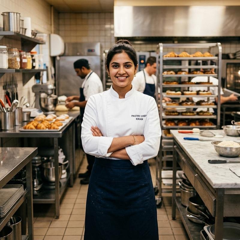 Pastry chef students in professional training kitchen at Truffle Nation Delhi