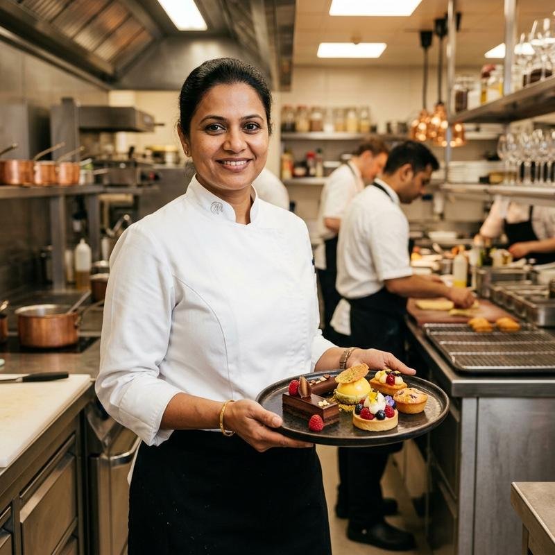 Pastry chef building their portfolio and personal brand in a professional kitchen