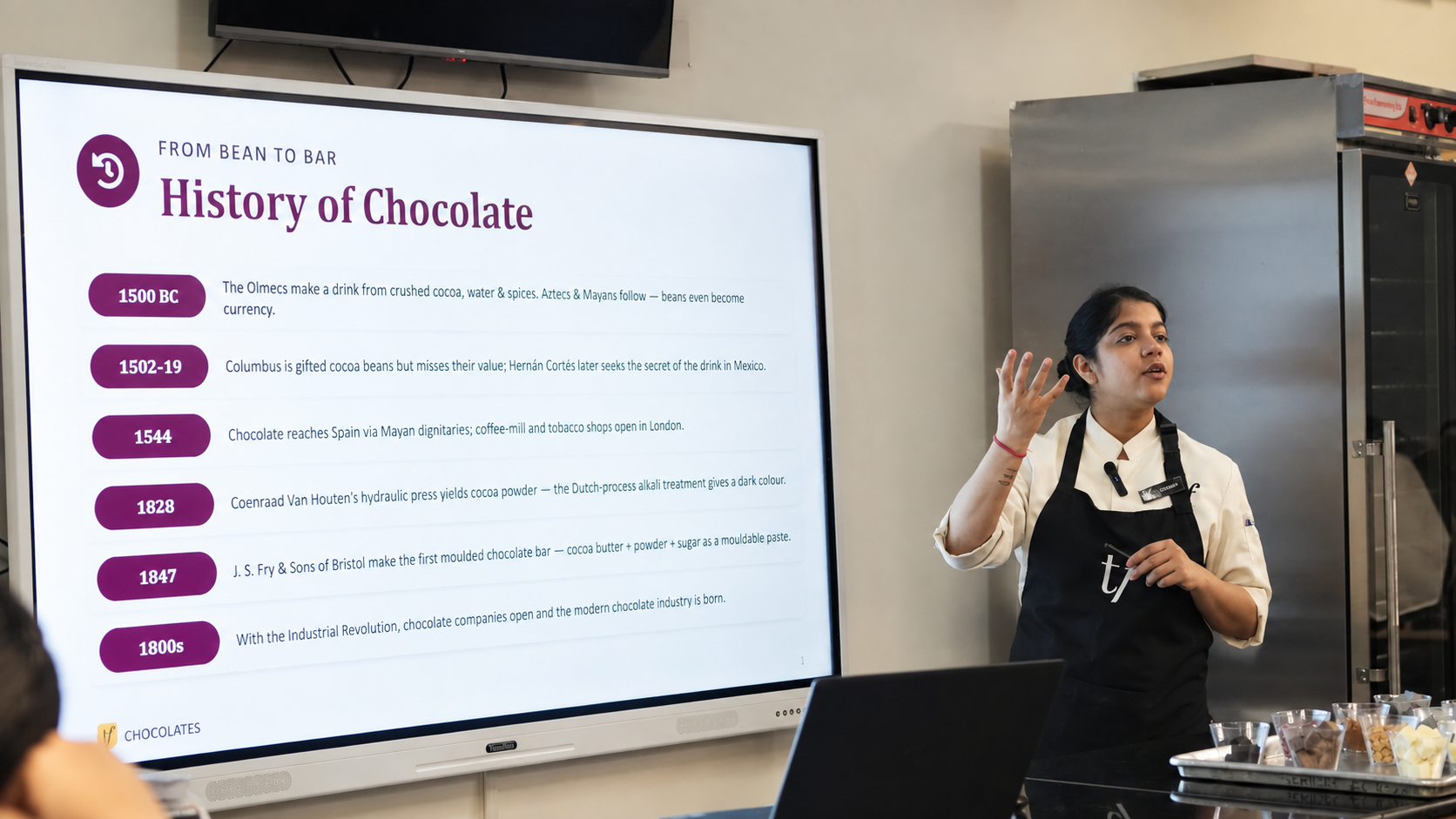 Truffle Nation chef teaching students inside the Delhi pastry academy